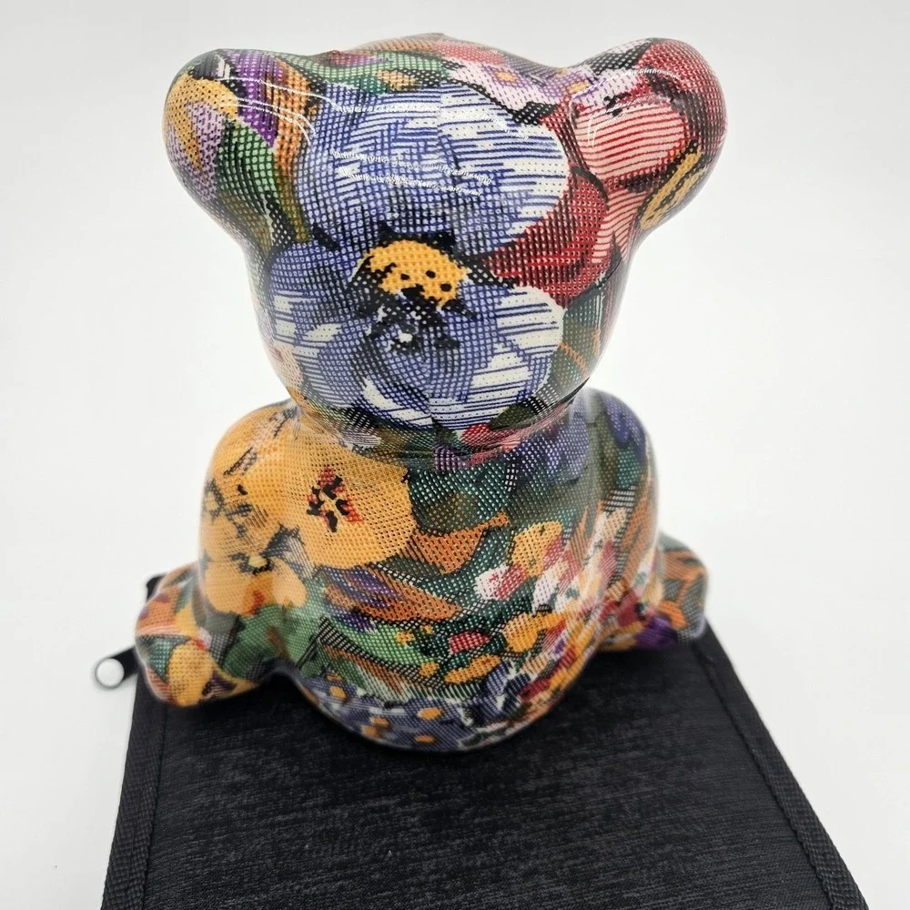 Vtg Patchwork Joan Baker Shelf Sitting Bear Cottagecore Cute